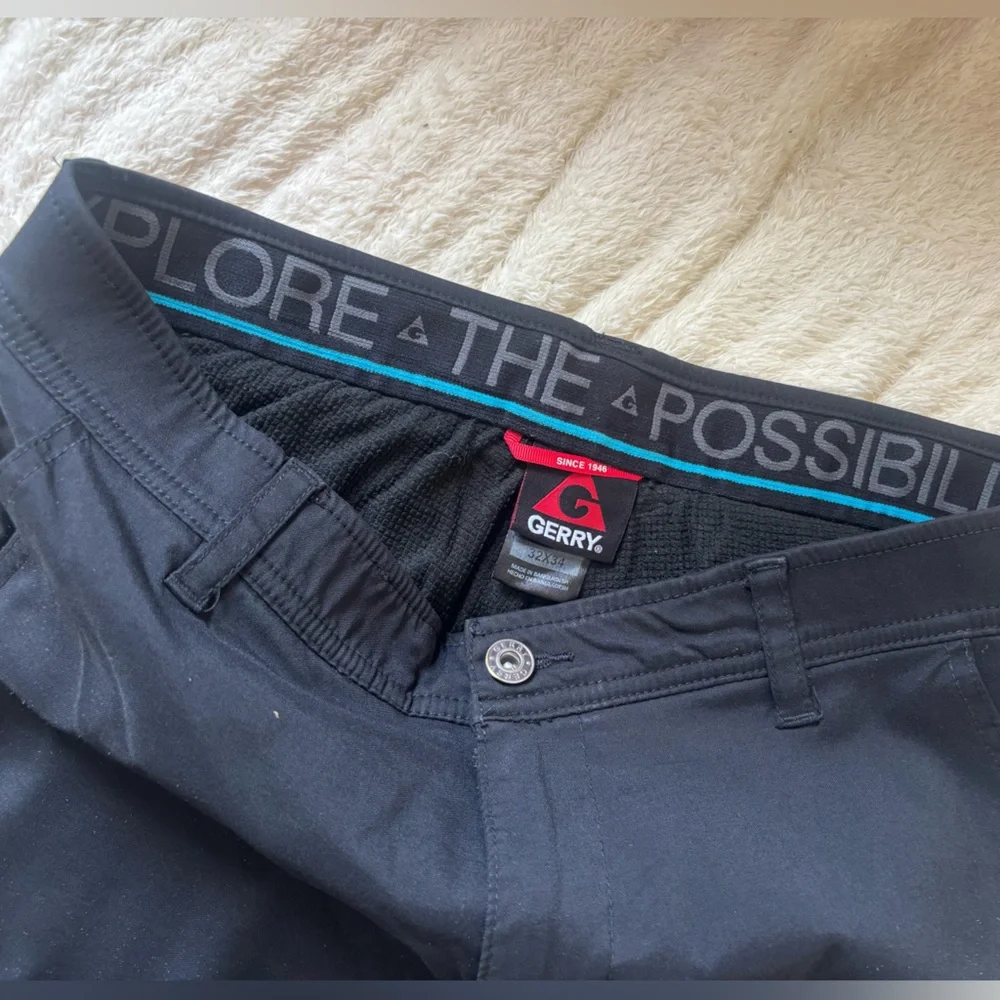 Gerry Men’s Outdoor Hiking Pants Black Stretch Nylon 32x34